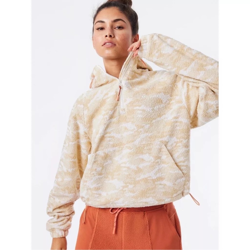 OUTDOOR VOICES PrimoFleece Pullover Cloud Camo Quarterzip xs